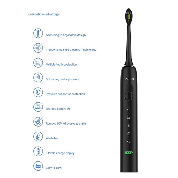 Escovas de dentes elétricas de carregamento USB