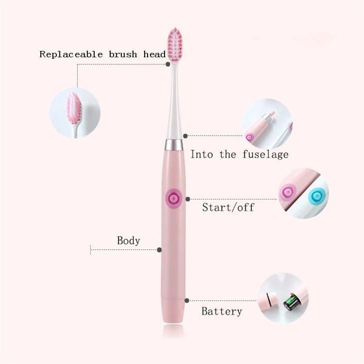 Escova de dentes elétrica de viagem com bateria