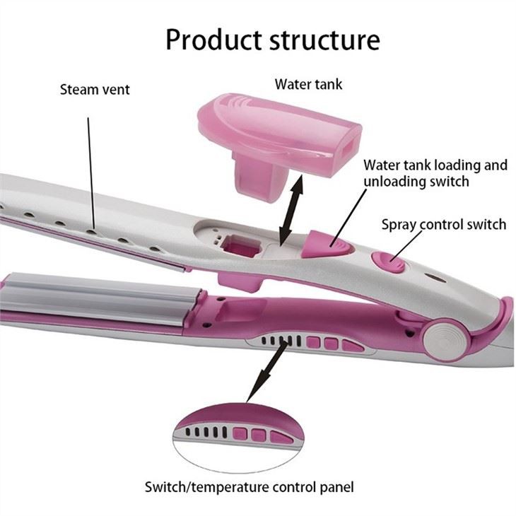 Alisador de cabelo a vapor com controle de temperatura